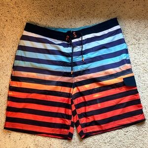 Speedo Swim Board Shorts (Multicolor Striped) - XL (Extra Large)